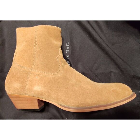 CIVIL REGIME CAMEL SUEDE WESTERN BOOT SIZE 7 / 40 - Picture 8 of 9